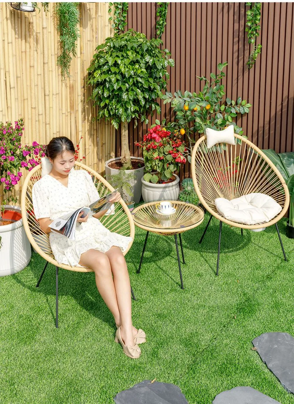 Nordic Dining Chairs for Kitch - Outdoor Furniture Metal Chairs 评论和价格