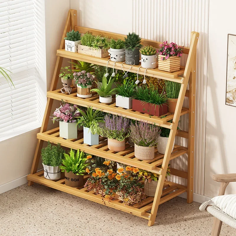Solid Wood Flower Shelf Plant  - Outdoor Furniture Wood 评论和价格